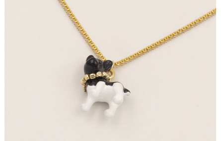 Solitario cadena strass cristal con colgante perro