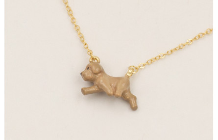 Solitario cadena eslabón pequeño dorado con colgan