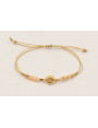 Pulsera ORO18K hilo macramé dorado nudo serpiente 