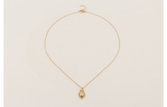 Collar ORO18K cadena eslabón pequeño con colgante 