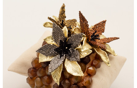 Pulsera ancha con 7 vueltas de facetadas irregular