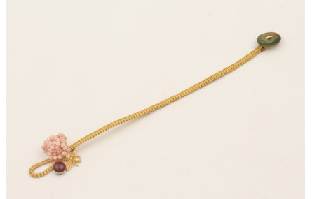 Pulsera hilo dorado nudo macramé cierre eslabón ja