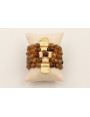 Pulsera ancha facetadas irregular marrón traslucid