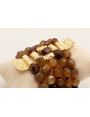 Pulsera ancha facetadas irregular marrón traslucid
