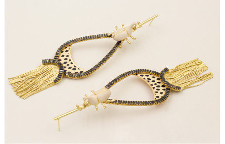 Pendientes colgante lagrima piel tigre, caden stra