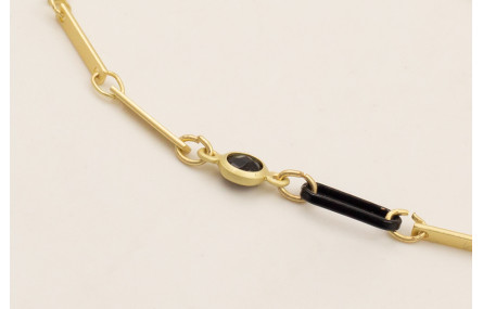 Pulsera cadena listones dorados mate, eslabón cade