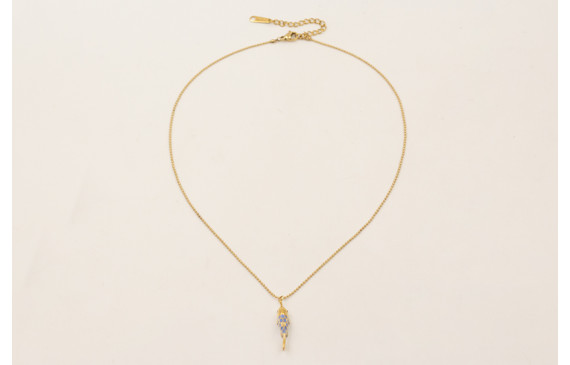 Collar ACERO INOXIDABLE cadena bolitas con colgant