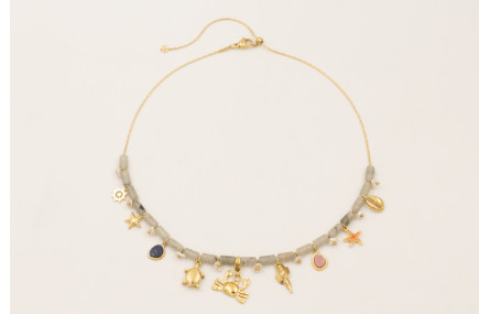 Collar cadena cordón ACERO INOXIDABLE con tubos pi