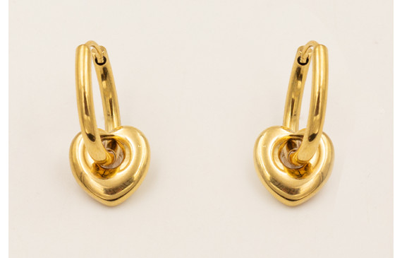 Pendientes ACERO INOXIDABLE cierre grueso con colg