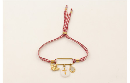 Pulsera ACERO INOXIDABLE eslabón alargado, colgant