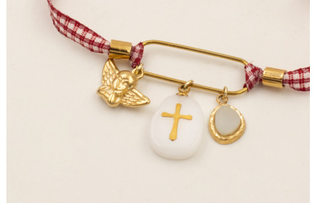 Pulsera ACERO INOXIDABLE eslabón alargado, colgant