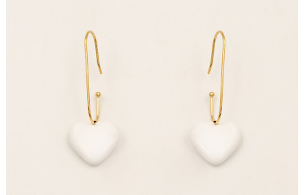 Pendientes ACERO INOXIDABLE gancho alargado bolita