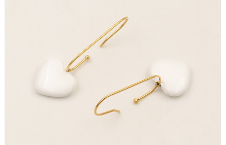 Pendientes ACERO INOXIDABLE gancho alargado bolita