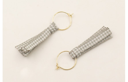 Pendientes ACERO INOXIDABLE aro pequeño con fleco