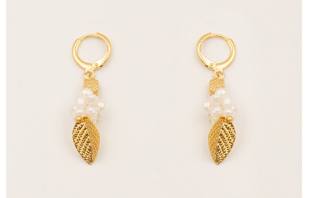 Pendientes aro cierre con pieza irregular, pétalo 