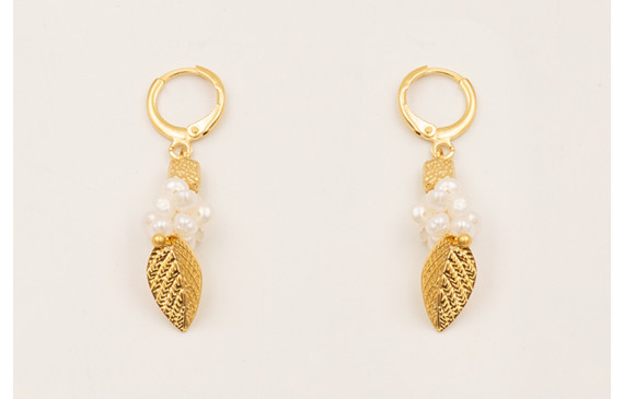 Pendientes aro cierre con pieza irregular, pétalo 