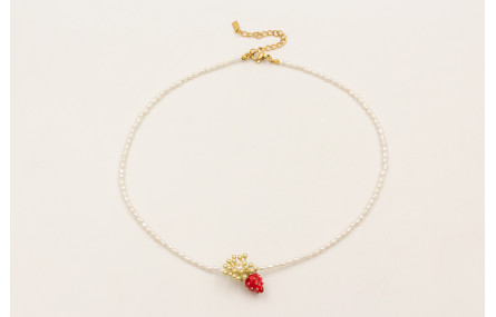 Collar cierre acero inoxidable con perlas naturale