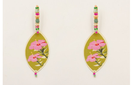 Pendientes listón trenzado semipreciosas, cadenas 