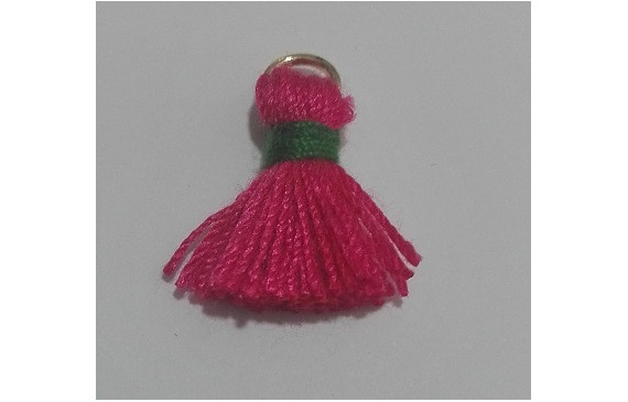 Pompon bicolor 16mm Fuxia-verde
