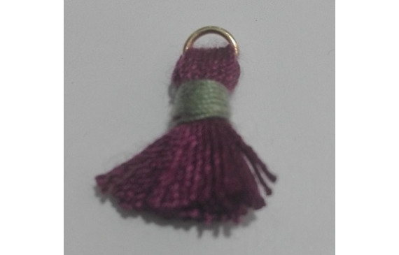 Pompon bicolor 16mm Granate-Gris