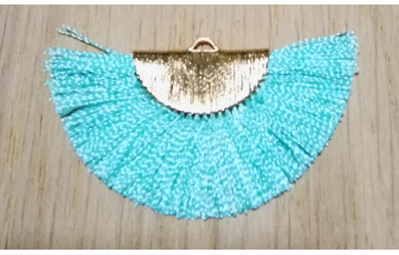 Pendiente abanico 45*25mm Azul Claro