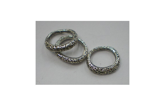 Aro 11*11mm trabajado Plata Vieja