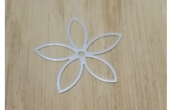 Flor Lámna Plana 25mm diam. Plata Mate