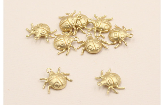 Colgante escarabajo pelotero 11*15*3mm Dorado Mate
