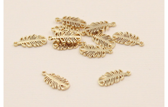 Pieza Hojita Calada Acero Inoxidable 11*5mm Oro