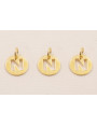 Colgante letra N 10mm Baño Oro 18K, 3Micras