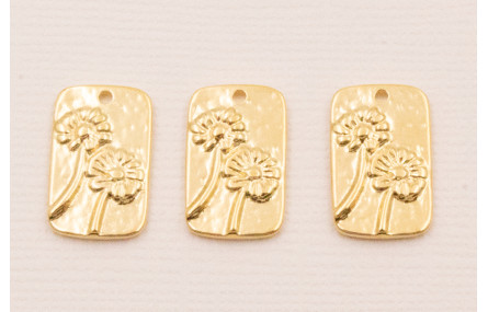 Colgante 20*11 Flores incrustadas Baño ORO 3M 24K