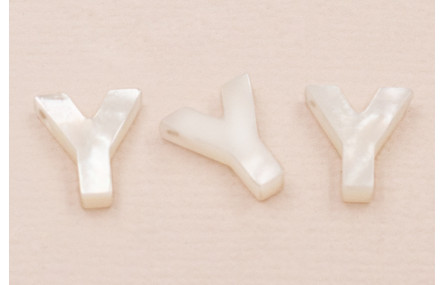 Letra Nacar Y 10mm agujero horizontal superior