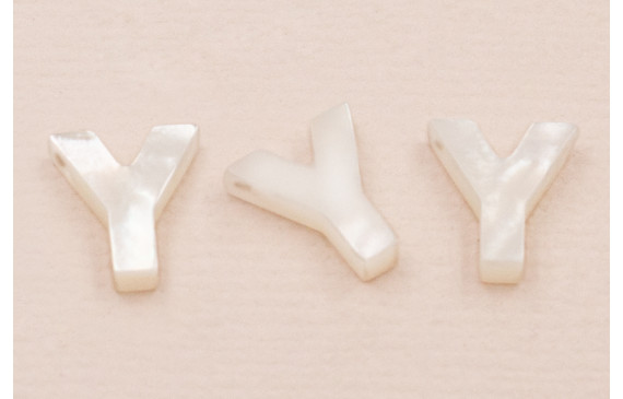 Letra Nacar Y 10mm agujero horizontal superior