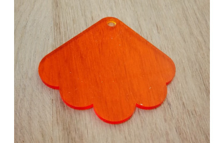 Metacrilato: Abanico triangular Naranja 52*57mm