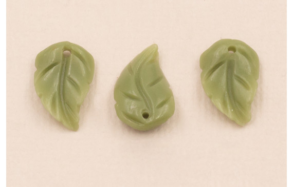 Hoja Resina Coral 15*8mm Verde