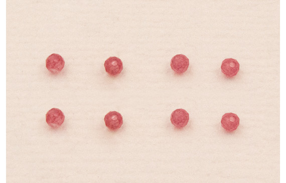 Cubo Facetado de 2,5mm Cuarzo Frambuesa