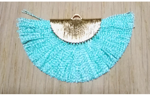 Pendiente abanico 45*25mm Azul Claro