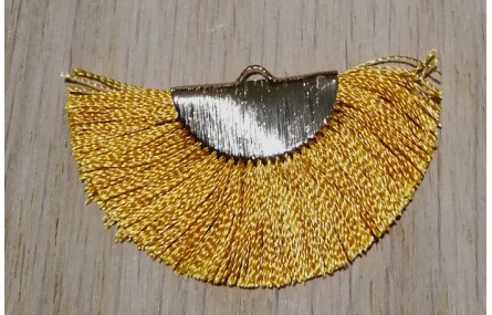 Pendiente abanico 45*25mm Marrón dorado