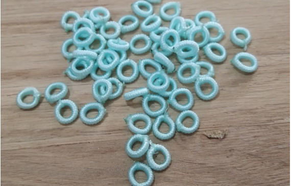 Aro Elástico 5mm. Agujero de 3mm. Azul Cielo