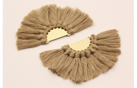 Semidisco de pompones 100*50mm  Dorado Marrón