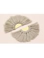 Semidisco de pompones 100*50mm  Dorado Gris