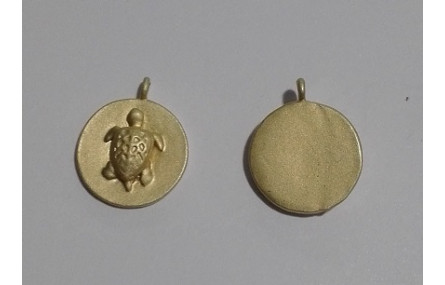 Chapa 11mm Oro Mate Tortuga relieve