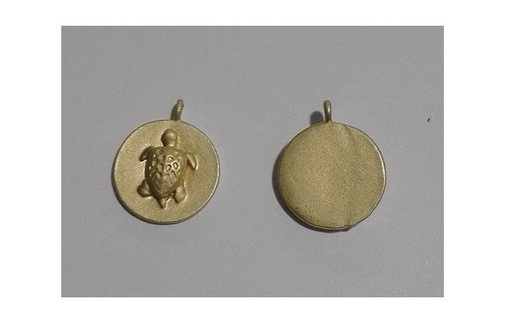 Chapa 11mm Oro Mate Tortuga relieve