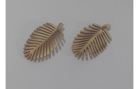 Cuenta Hoja Palmera 20*11mm oro Mate