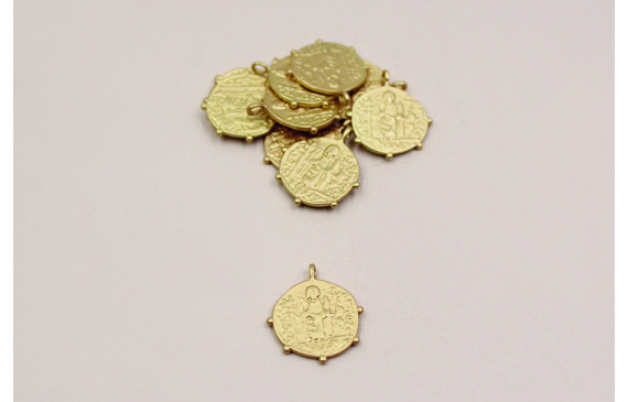 Chapa inscripciones  17mm diámetro Oro Mate