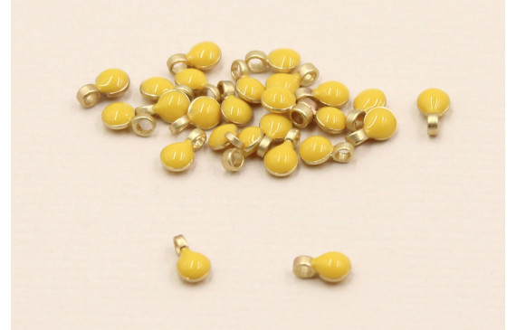 Disco de 3mm con esmalte Amarillo  con arandela