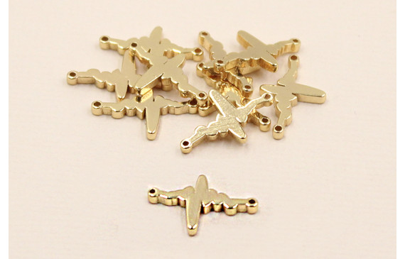 Pieza Ac.Inox Latido Corazón 14*9mm Oro