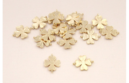 Cuenta Trébol 4 hojas dorado 10mm