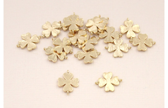 Cuenta Trébol 4 hojas dorado 10mm