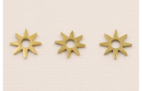 Cuenta Acero Estrella Acero 7mm Oro